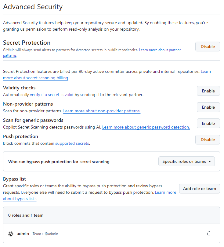 Security Features